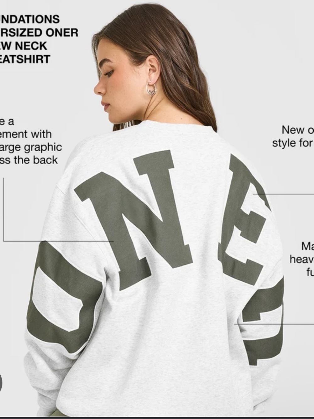 Oner Active foundations oversized oner crew neck sweatshirt